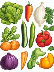 Fresh Vegetables Illustration