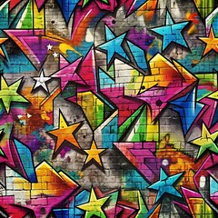 Obraz premium grunge colored graffiti seamless pattern (raster version) 