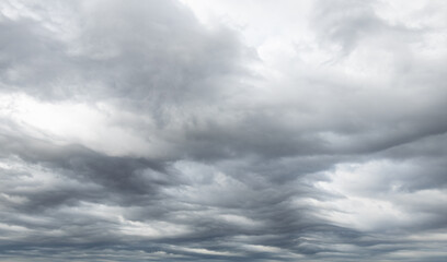 Sky replacement dramatic overcast gray and white low clouds