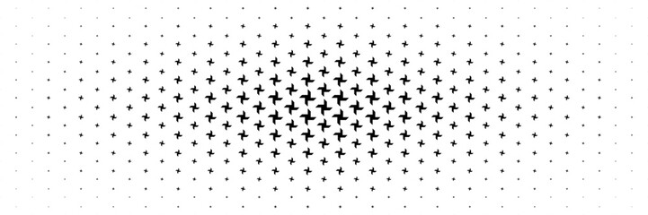 horizontal black propeller spread from center design for pattern and background.