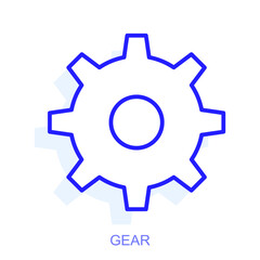 Symbol of a gear. Vector illustration