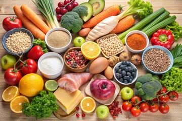 A colorful assortment of fruits and vegetables are displayed on a white plate