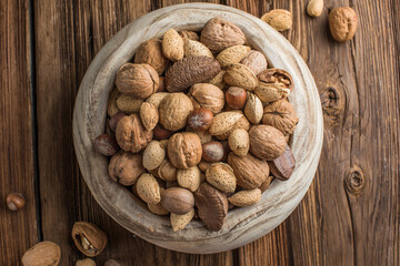 mixed nuts - hazelnuts walnuts almonds pine nuts brazil cashew pistachios peanuts