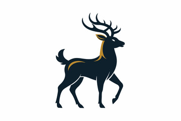 silhouette Vector design of deer on white background