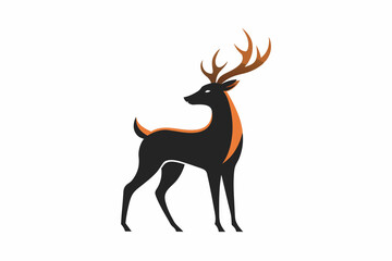 silhouette Vector design of deer on white background