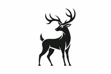 silhouette Vector design of deer on white background