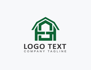 Fototapeta premium Letter G H Real estate logo design. elegant luxury fashion logotype linear style