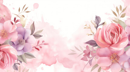 Fototapeta premium Variety of stylized flowers in soft pastel colors. Delicate, calm and serene atmosphere. Aesthetic flowers wallpaper, background. Botany, art, design, artistic.