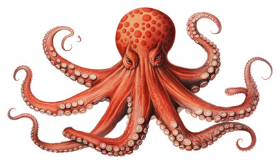 Obraz premium PNG Octopus animal sea white background.
