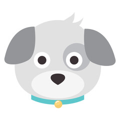 Dog emoji vector isolated on white background.