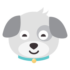 Dog emoji vector isolated on white background.