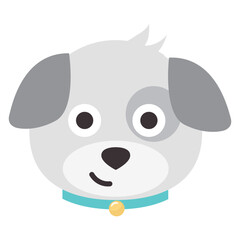 Dog emoji vector isolated on white background.