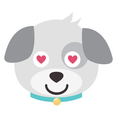 Dog emoji vector isolated on white background.