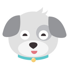 Dog emoji vector isolated on white background.