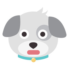 Dog emoji vector isolated on white background.