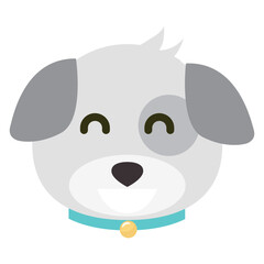 Dog emoji vector isolated on white background.