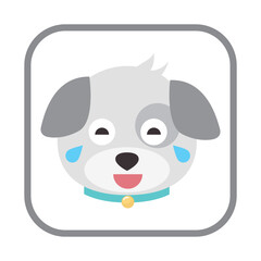 Dog emoji vector isolated on white background.