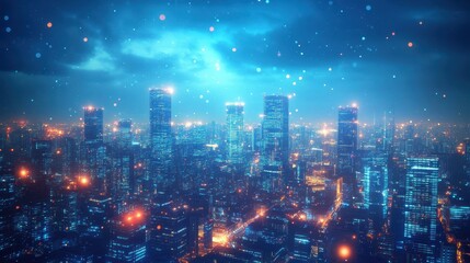 Fototapeta premium Technologically Advanced Smart City