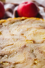 Traditional Apple Pie Charlotte: Delicious and Homemade on a Rustic Wooden Table