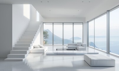 Obraz premium Minimalist interior with functional design and sleek furniture