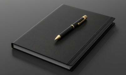 Notebook and pen mockup with company branding