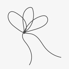 Bow gift ribbon thin line. Vector illustration