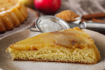 Traditional Apple Pie Charlotte: Delicious and Homemade on a Rustic Wooden Table