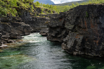 Abisko river canyon in Abisko National Park, Sweden