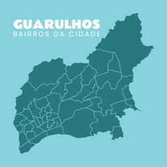 Complete map of Guarulhos, in the Metropolitan Region of São Paulo, capital, Guarulhos is the city that houses the Guarulhos international airport and is one of the most important cities in São Paulo.