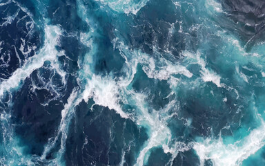 Waves of water of the river and the sea meet each other during high tide and low tide. Whirlpools of the maelstrom of Saltstraumen.