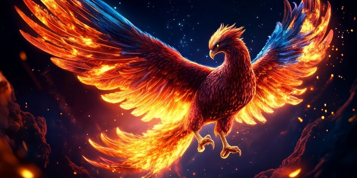 A phoenix on fire