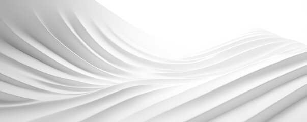 Obraz premium Abstract white flowing curves backdrop. Smooth wavy lines with a modern minimalist design. Perfect for backgrounds or presentations.