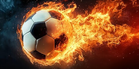 Fototapeta premium Energy football on fire