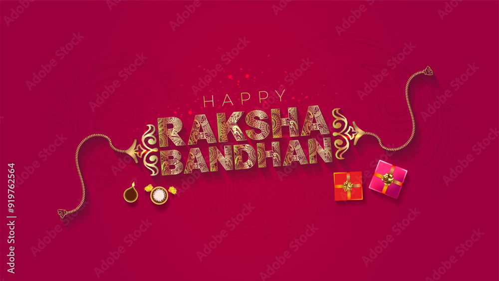 Wall mural happy raksha bandhan or modern rakhi festival concept.