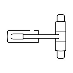 door closer hardware furniture fitting line icon vector. door closer hardware furniture fitting sign. isolated contour symbol black illustration