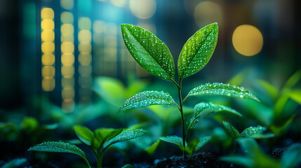 A corporate sustainability report being presented at a board meeting, with data on reduced carbon emissions, energy efficiency, and waste reduction