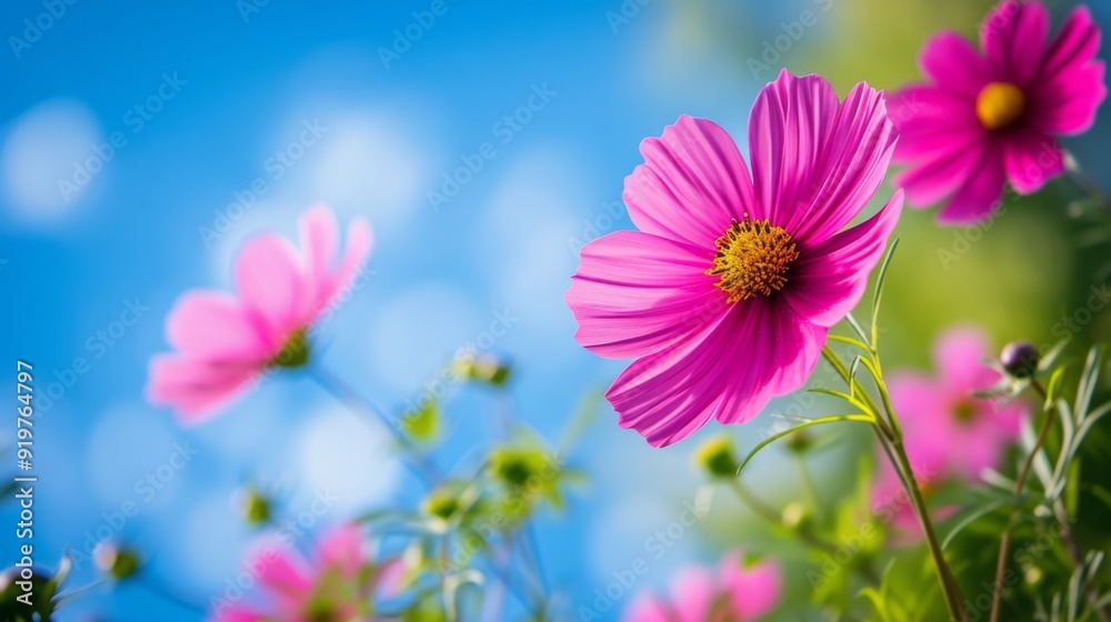 Canvas Prints Vibrant cosmos flower blooming in a garden