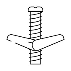 wall anchor hardware furniture fitting line icon vector. wall anchor hardware furniture fitting sign. isolated contour symbol black illustration