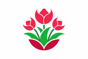 vector design florist company logo on white background