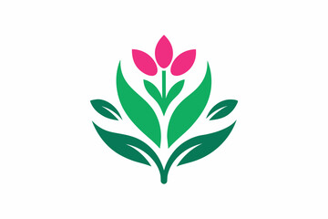 vector design florist company logo on white background