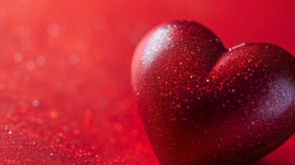 Obraz premium Heart-shaped object or symbol placed on a vibrant red background