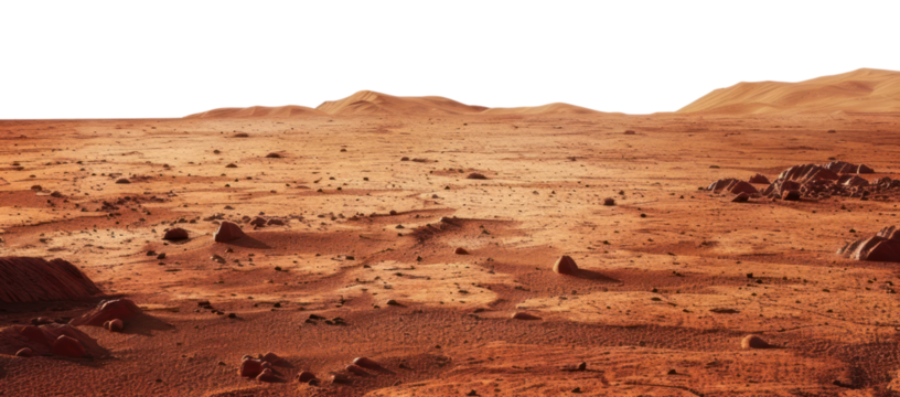 PNG Martian landscape with rocky terrain