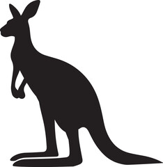 Kangaroo silhouettes vector art illustration