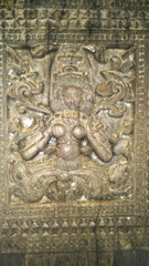 Wood Carvings of Embekka Devalaya (Embekka Temple), Udunuwara, Kandy, Sri Lanka.