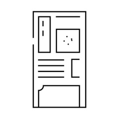 computer case gaming pc line icon vector. computer case gaming pc sign. isolated contour symbol black illustration