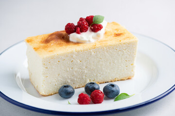 Sweet ricotta casserole, russian tvorog zapekanka