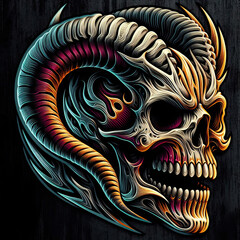 skull logo, symbol and sign for horror background
