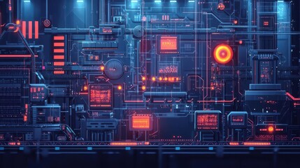 Smart safety sensors monitoring critical areas close up