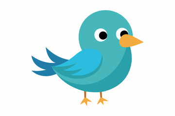 Vector design of a cute bird on white background 