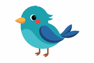 Vector design of a cute bird on white background 